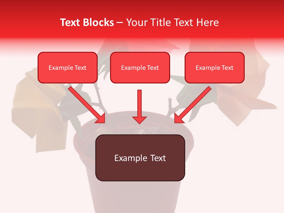 Composition Of Origami Flower Figures (Isolated On White) PowerPoint Template