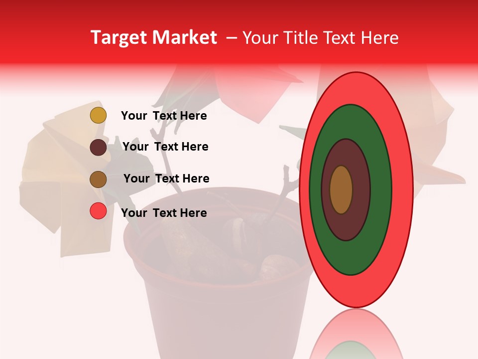 Composition Of Origami Flower Figures (Isolated On White) PowerPoint Template