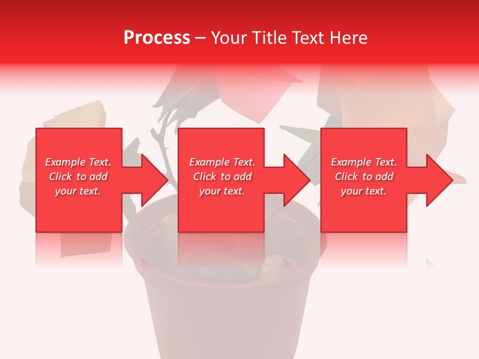 Composition Of Origami Flower Figures (Isolated On White) PowerPoint Template
