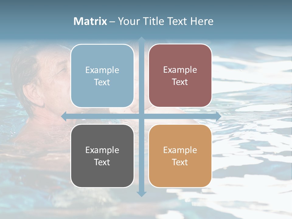 Grandfather And Grandson Playing Together In The Pool. Outdoor, Summer. PowerPoint Template