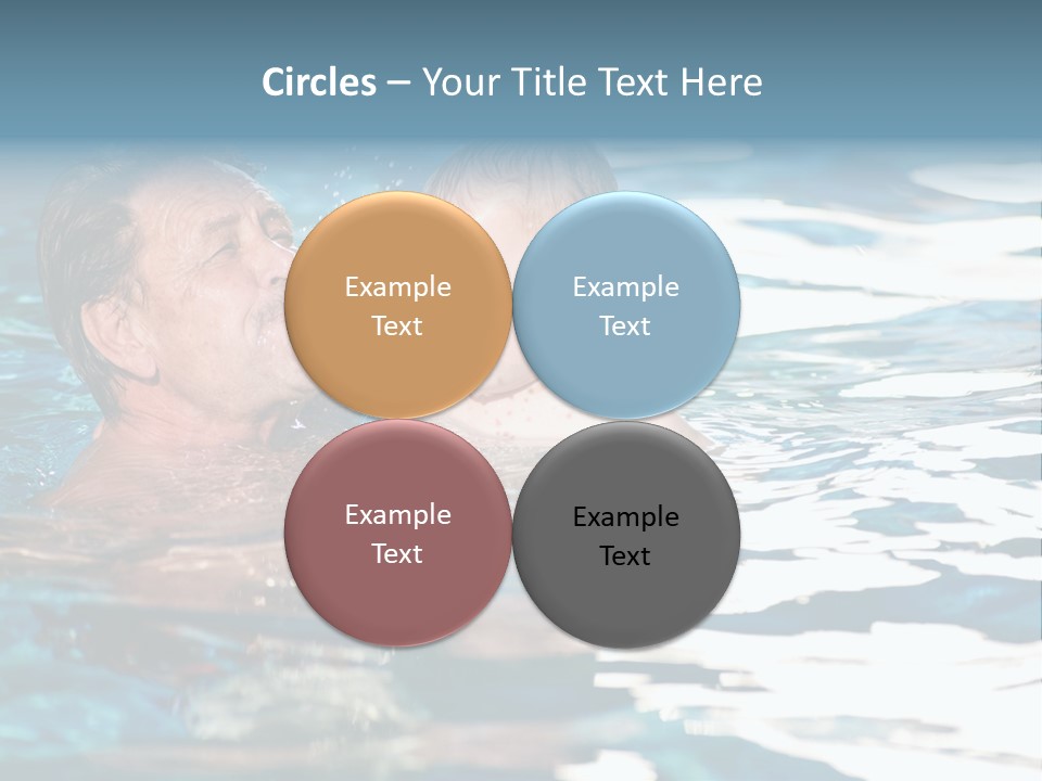 Grandfather And Grandson Playing Together In The Pool. Outdoor, Summer. PowerPoint Template