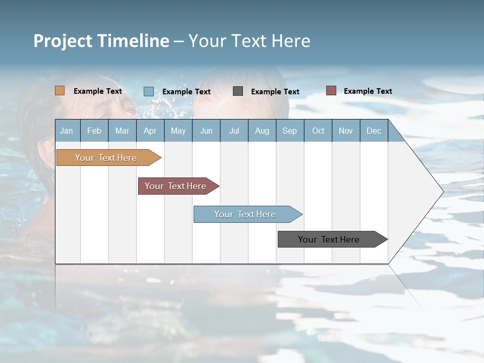 Grandfather And Grandson Playing Together In The Pool. Outdoor, Summer. PowerPoint Template