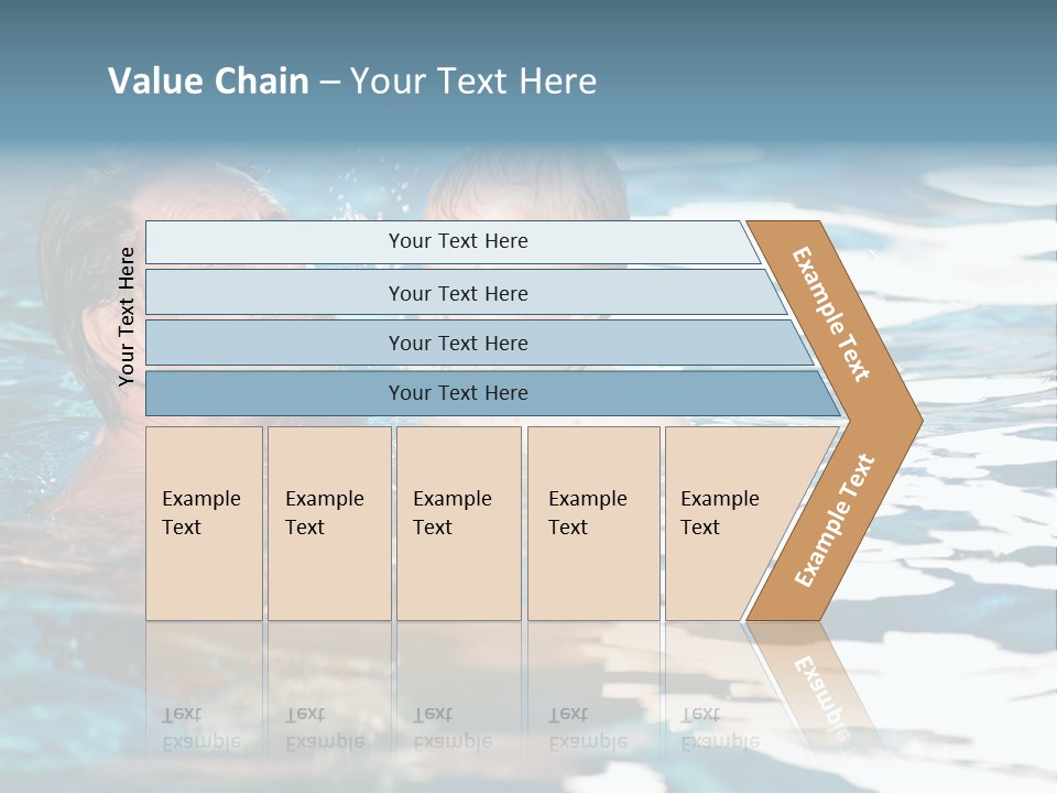Grandfather And Grandson Playing Together In The Pool. Outdoor, Summer. PowerPoint Template