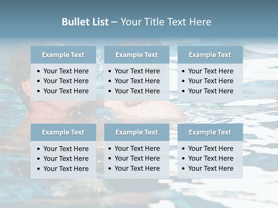 Grandfather And Grandson Playing Together In The Pool. Outdoor, Summer. PowerPoint Template