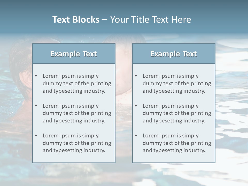 Grandfather And Grandson Playing Together In The Pool. Outdoor, Summer. PowerPoint Template