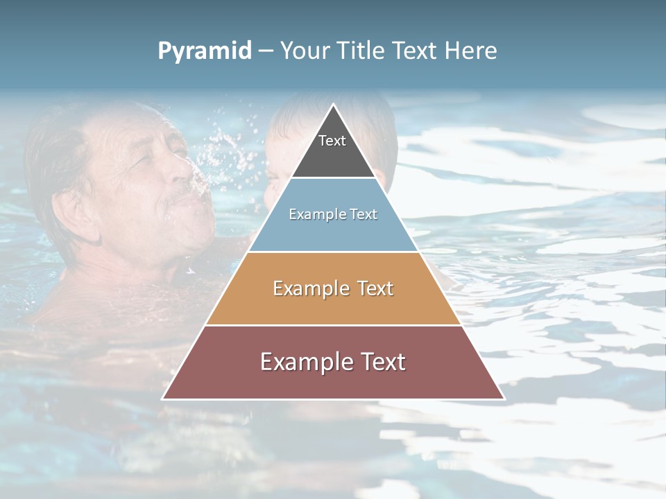 Grandfather And Grandson Playing Together In The Pool. Outdoor, Summer. PowerPoint Template