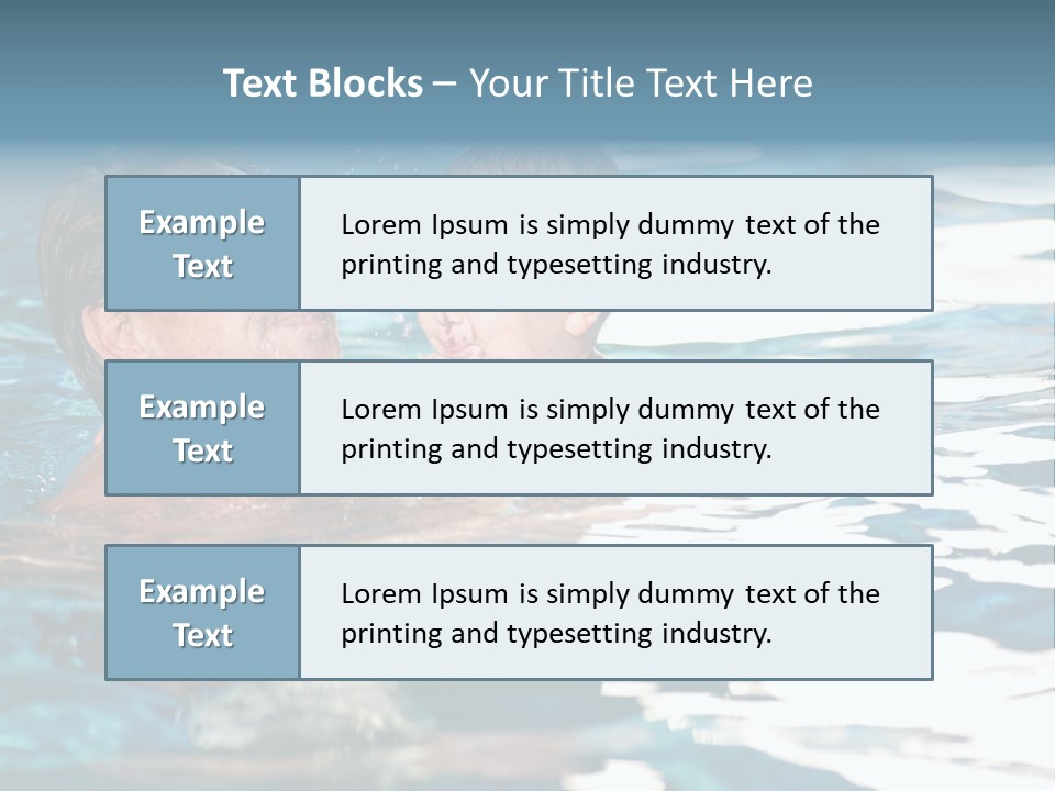 Grandfather And Grandson Playing Together In The Pool. Outdoor, Summer. PowerPoint Template