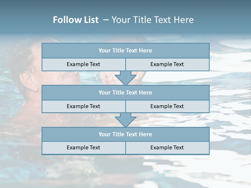 Grandfather And Grandson Playing Together In The Pool. Outdoor, Summer. PowerPoint Template