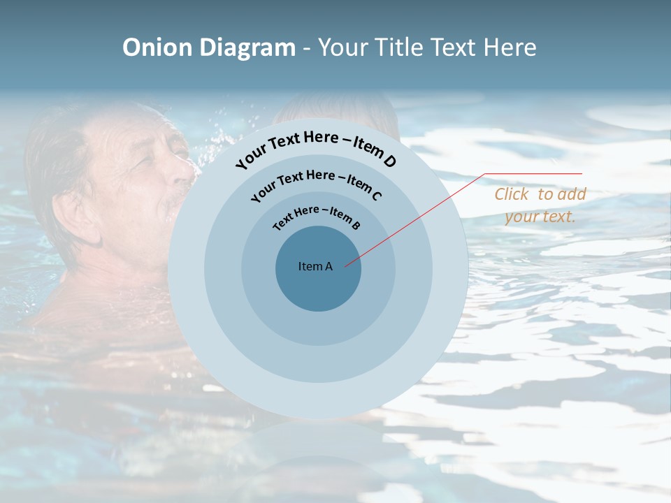 Grandfather And Grandson Playing Together In The Pool. Outdoor, Summer. PowerPoint Template