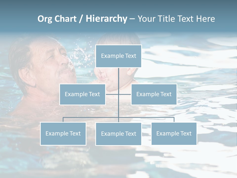 Grandfather And Grandson Playing Together In The Pool. Outdoor, Summer. PowerPoint Template