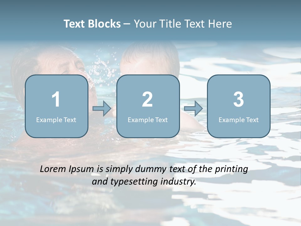 Grandfather And Grandson Playing Together In The Pool. Outdoor, Summer. PowerPoint Template