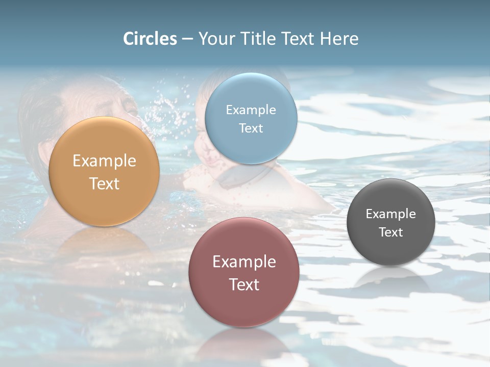 Grandfather And Grandson Playing Together In The Pool. Outdoor, Summer. PowerPoint Template