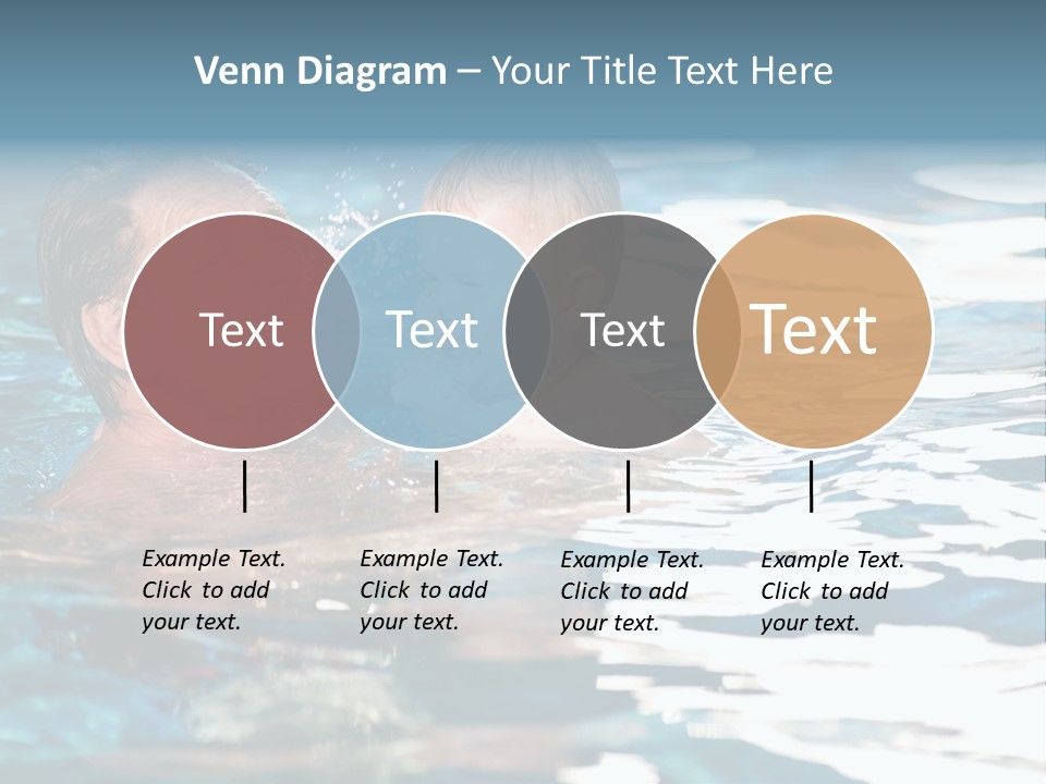 Grandfather And Grandson Playing Together In The Pool. Outdoor, Summer. PowerPoint Template