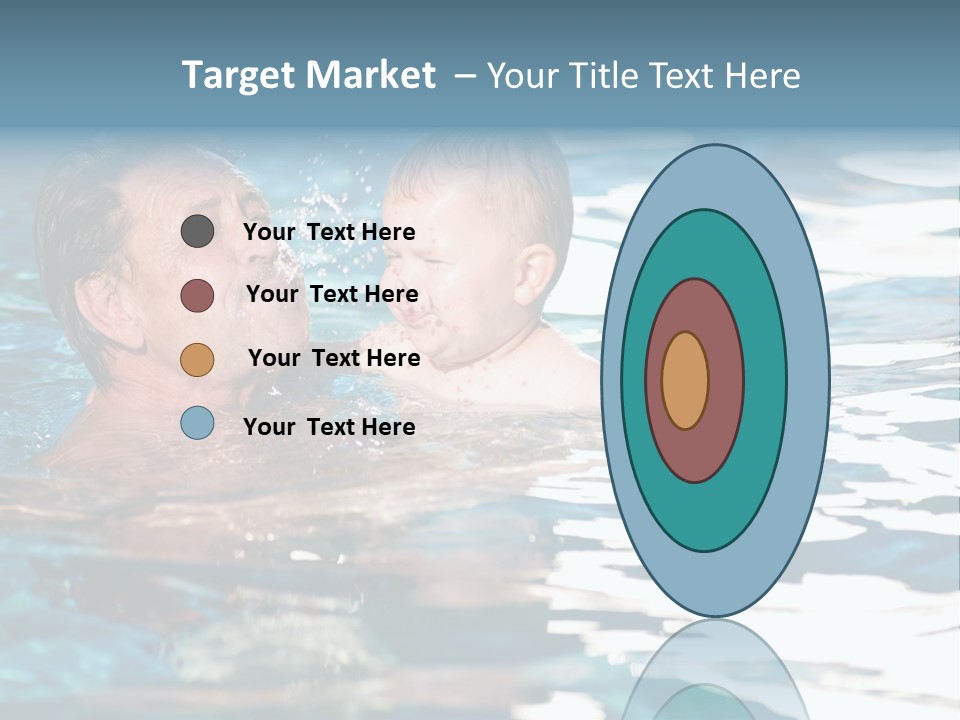 Grandfather And Grandson Playing Together In The Pool. Outdoor, Summer. PowerPoint Template