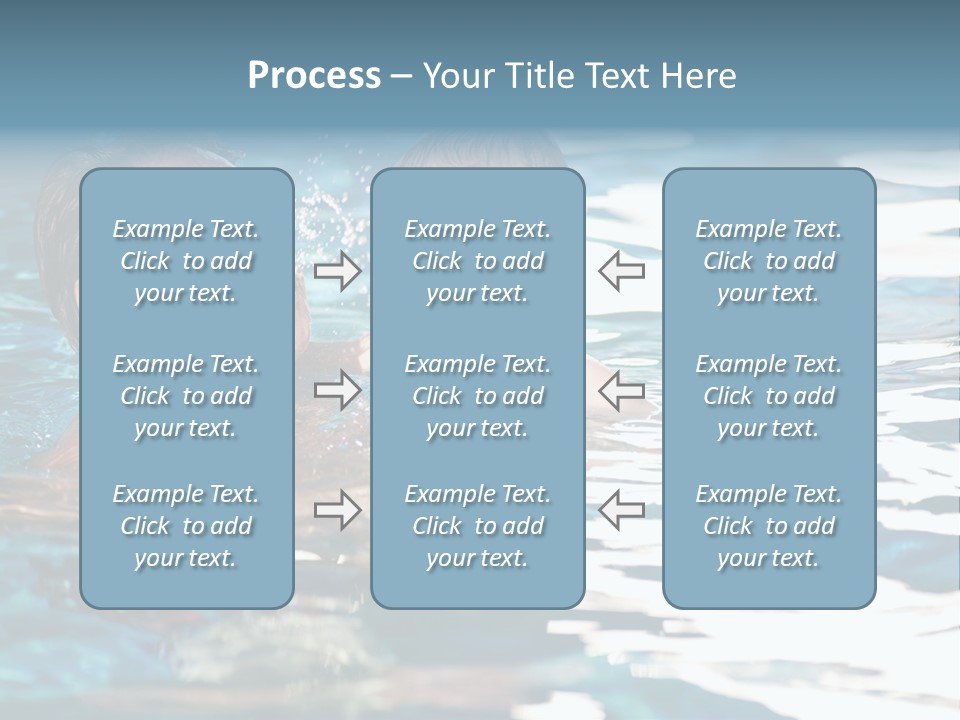 Grandfather And Grandson Playing Together In The Pool. Outdoor, Summer. PowerPoint Template