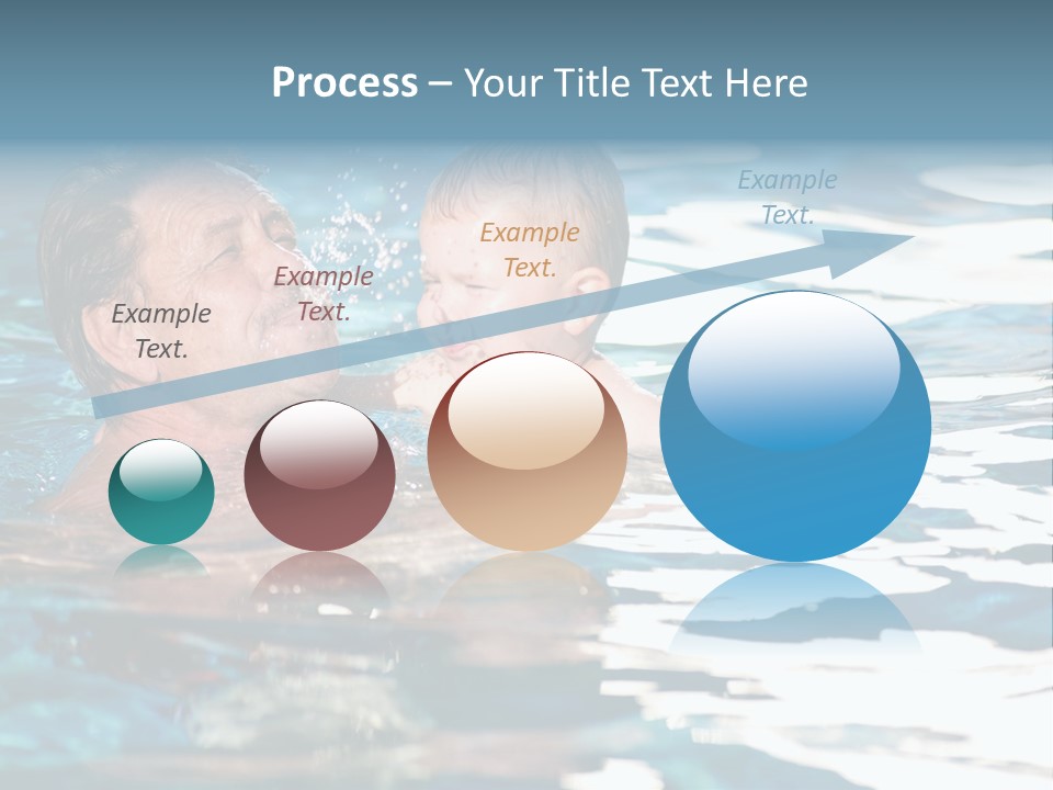 Grandfather And Grandson Playing Together In The Pool. Outdoor, Summer. PowerPoint Template