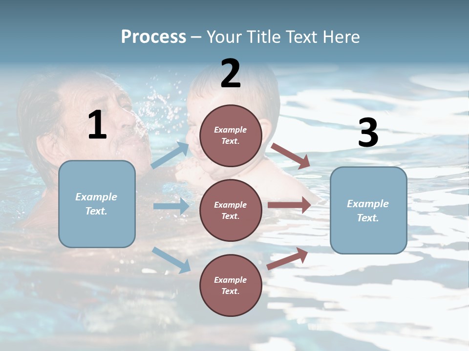 Grandfather And Grandson Playing Together In The Pool. Outdoor, Summer. PowerPoint Template