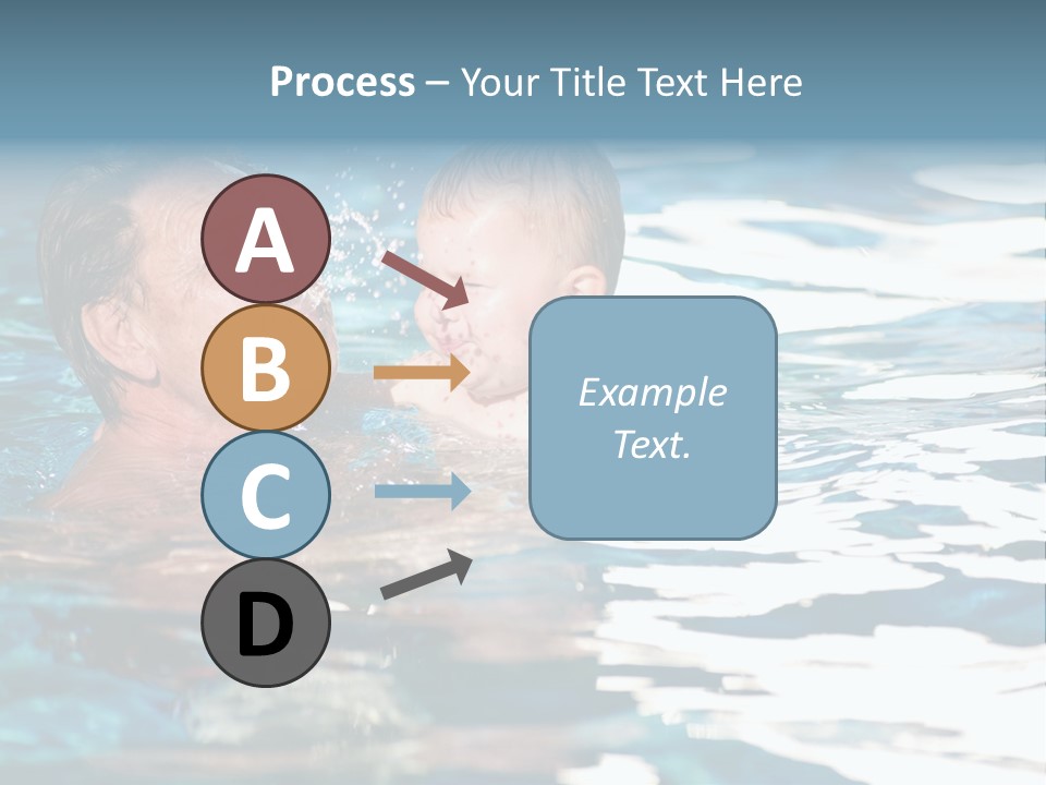 Grandfather And Grandson Playing Together In The Pool. Outdoor, Summer. PowerPoint Template