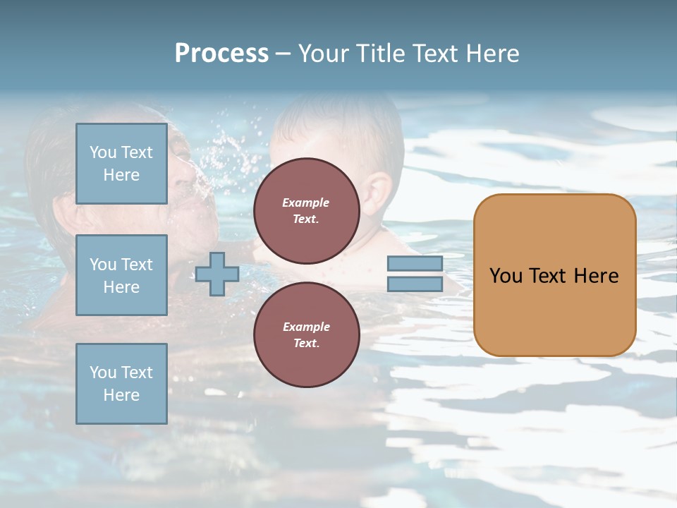 Grandfather And Grandson Playing Together In The Pool. Outdoor, Summer. PowerPoint Template