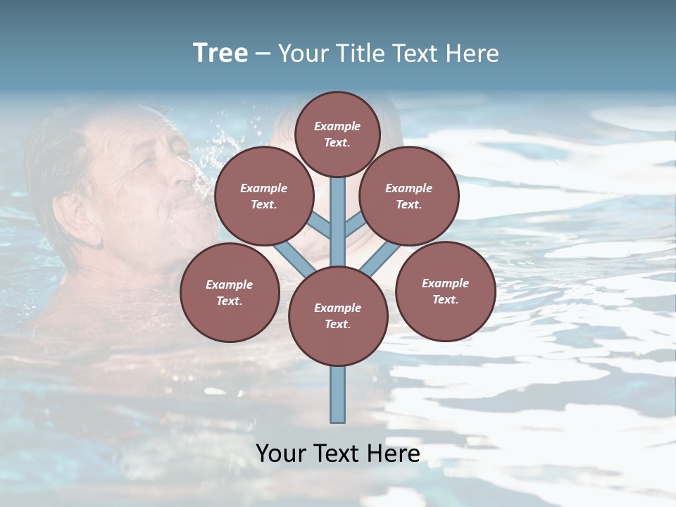 Grandfather And Grandson Playing Together In The Pool. Outdoor, Summer. PowerPoint Template