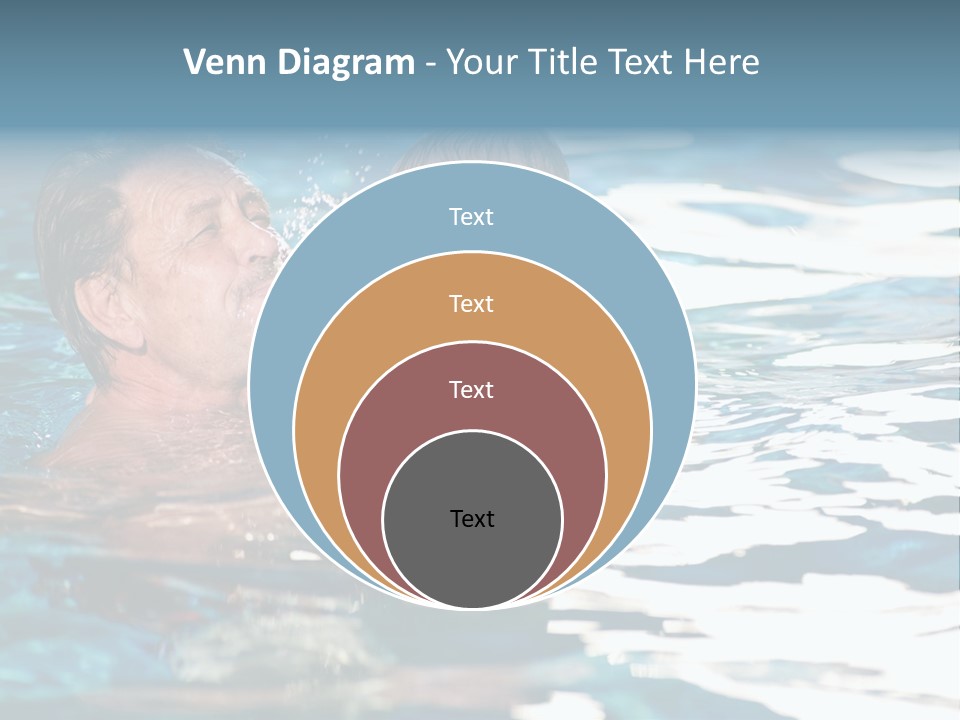 Grandfather And Grandson Playing Together In The Pool. Outdoor, Summer. PowerPoint Template