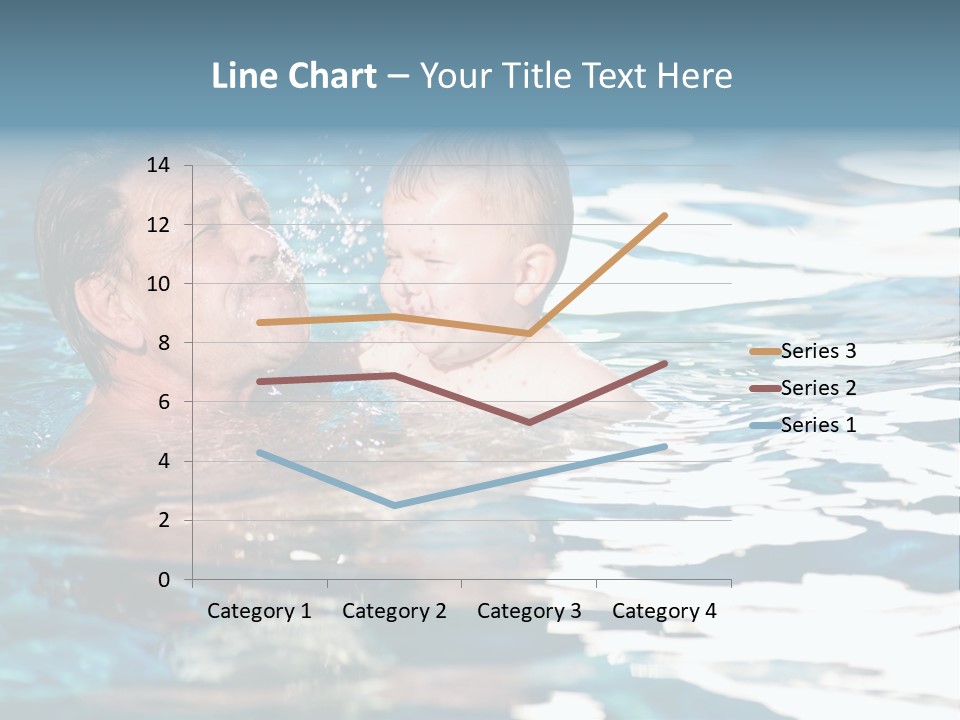 Grandfather And Grandson Playing Together In The Pool. Outdoor, Summer. PowerPoint Template