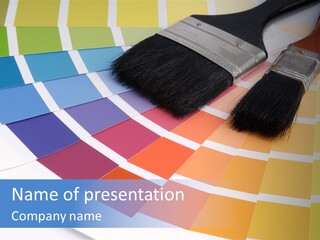 A Paint Brush With A Color Swater On Top Of It PowerPoint Template