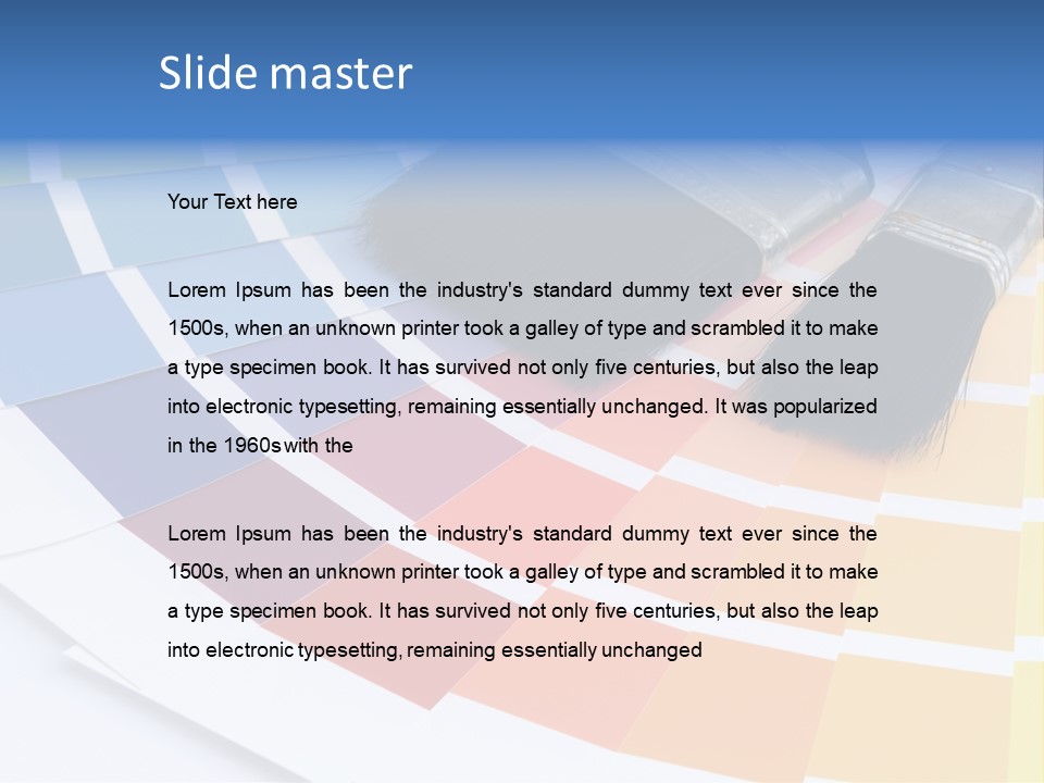 A Paint Brush With A Color Swater On Top Of It PowerPoint Template