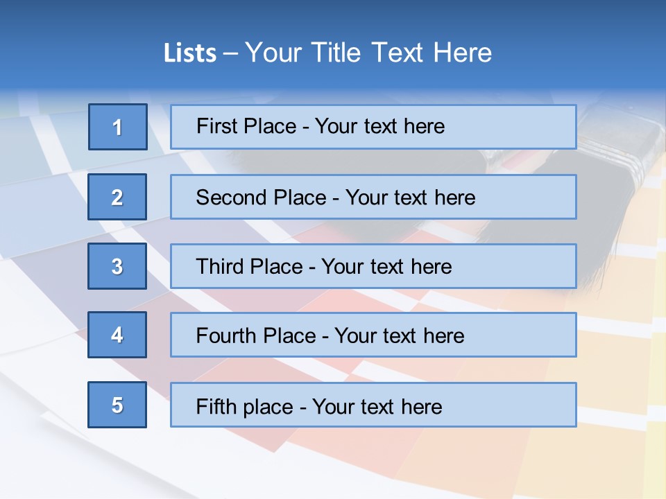 A Paint Brush With A Color Swater On Top Of It PowerPoint Template