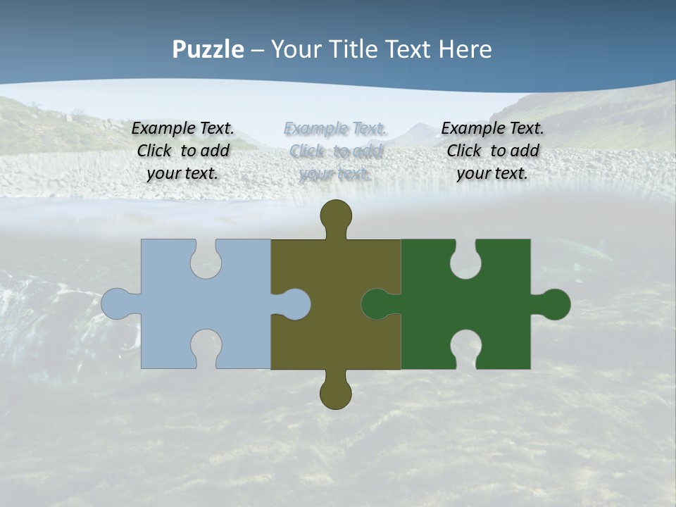 Unique Shot Of A Fishing River Underwater And Landscape Above PowerPoint Template