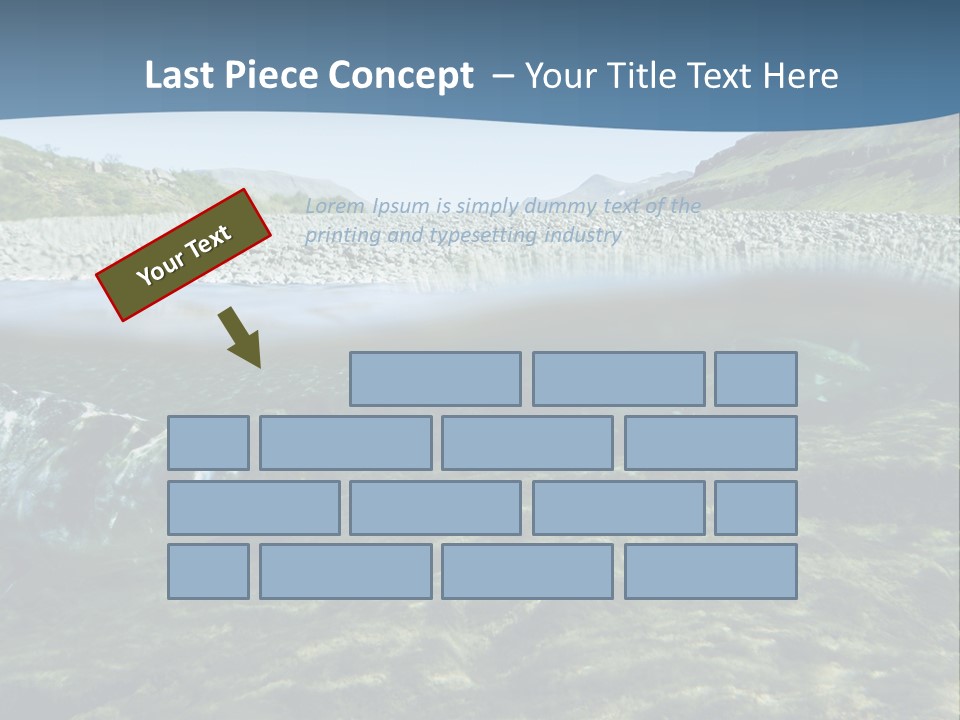 Unique Shot Of A Fishing River Underwater And Landscape Above PowerPoint Template