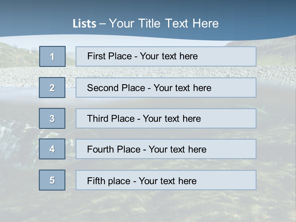 Unique Shot Of A Fishing River Underwater And Landscape Above PowerPoint Template