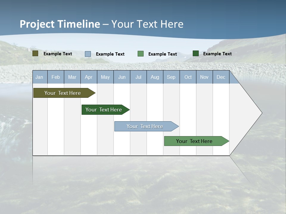 Unique Shot Of A Fishing River Underwater And Landscape Above PowerPoint Template