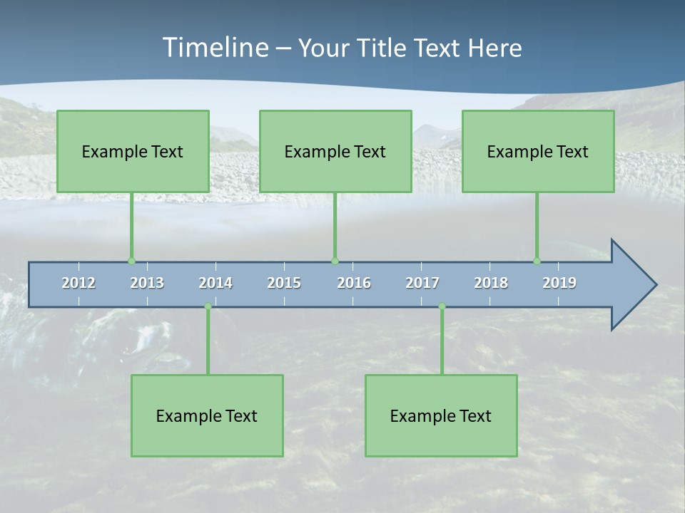 Unique Shot Of A Fishing River Underwater And Landscape Above PowerPoint Template