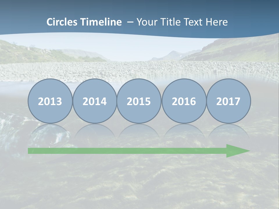 Unique Shot Of A Fishing River Underwater And Landscape Above PowerPoint Template