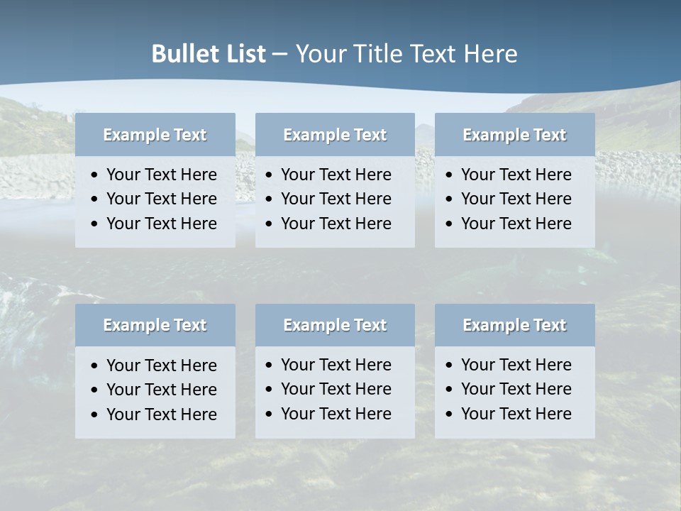 Unique Shot Of A Fishing River Underwater And Landscape Above PowerPoint Template