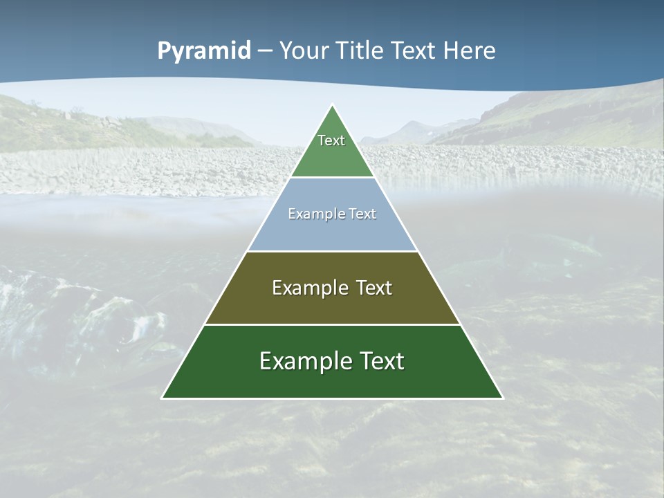 Unique Shot Of A Fishing River Underwater And Landscape Above PowerPoint Template