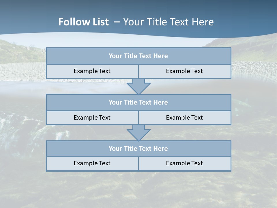 Unique Shot Of A Fishing River Underwater And Landscape Above PowerPoint Template