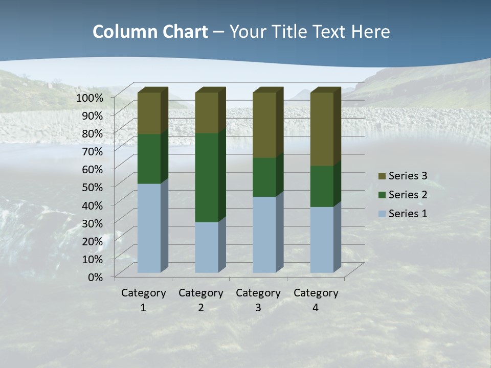 Unique Shot Of A Fishing River Underwater And Landscape Above PowerPoint Template