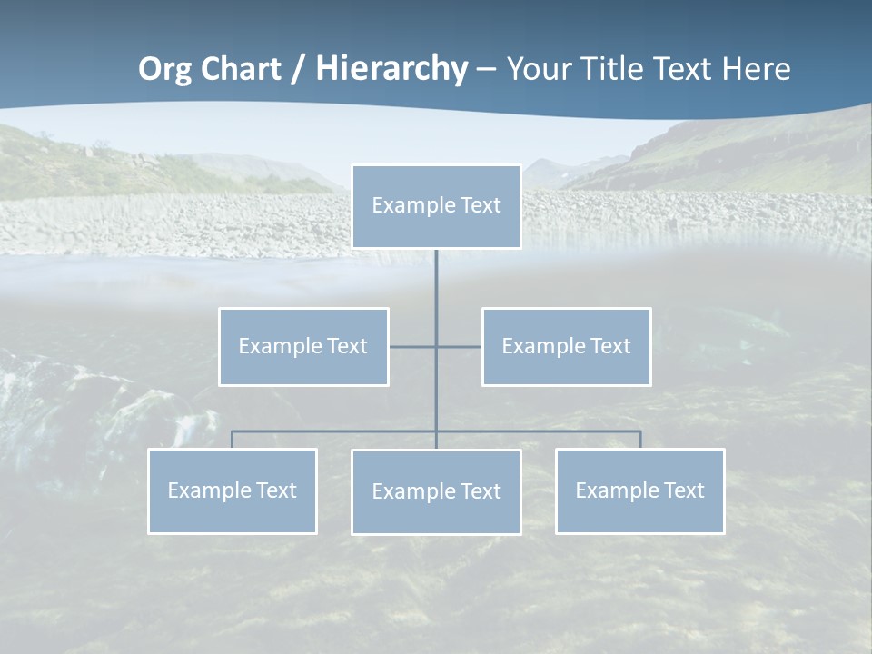 Unique Shot Of A Fishing River Underwater And Landscape Above PowerPoint Template