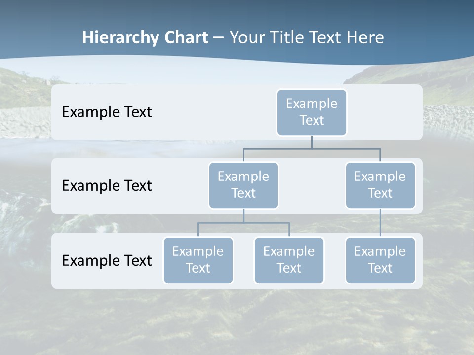 Unique Shot Of A Fishing River Underwater And Landscape Above PowerPoint Template