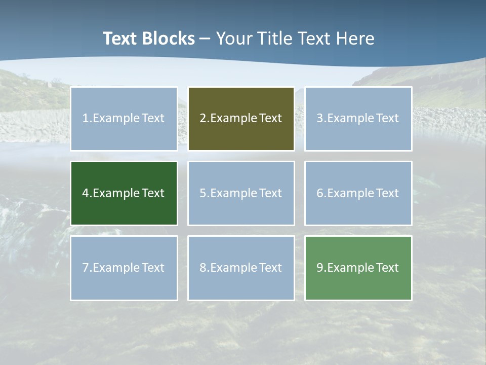 Unique Shot Of A Fishing River Underwater And Landscape Above PowerPoint Template