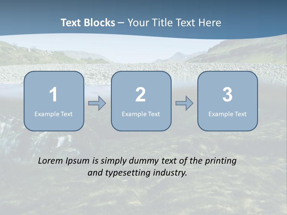 Unique Shot Of A Fishing River Underwater And Landscape Above PowerPoint Template