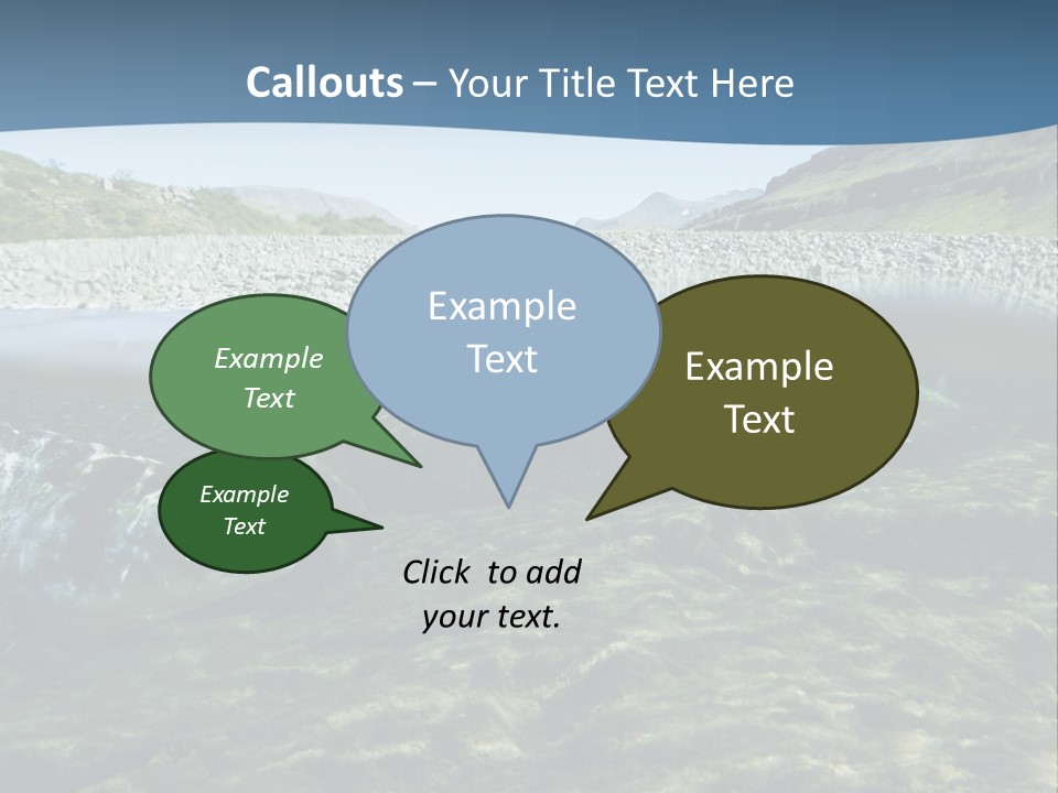 Unique Shot Of A Fishing River Underwater And Landscape Above PowerPoint Template