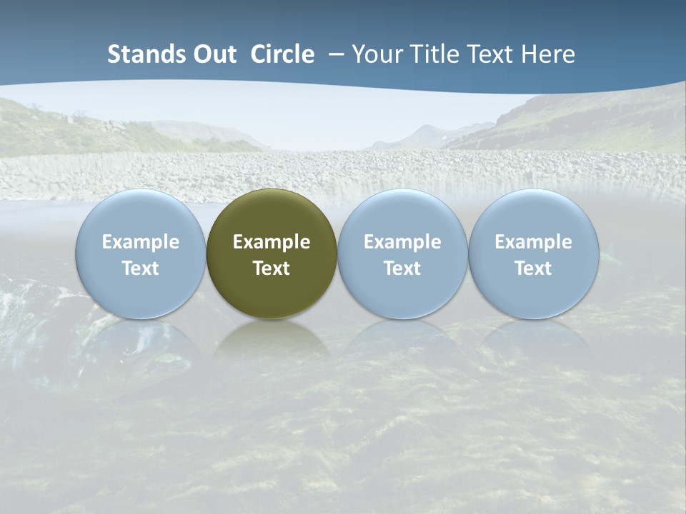 Unique Shot Of A Fishing River Underwater And Landscape Above PowerPoint Template