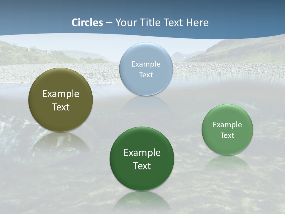 Unique Shot Of A Fishing River Underwater And Landscape Above PowerPoint Template