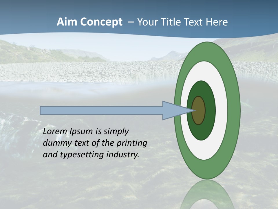 Unique Shot Of A Fishing River Underwater And Landscape Above PowerPoint Template