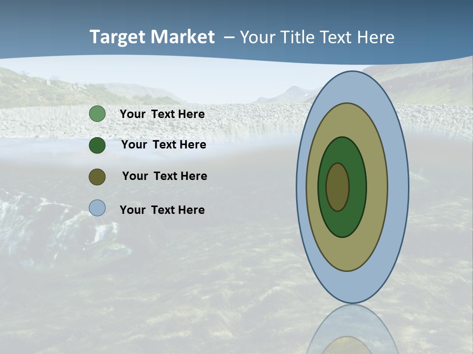 Unique Shot Of A Fishing River Underwater And Landscape Above PowerPoint Template