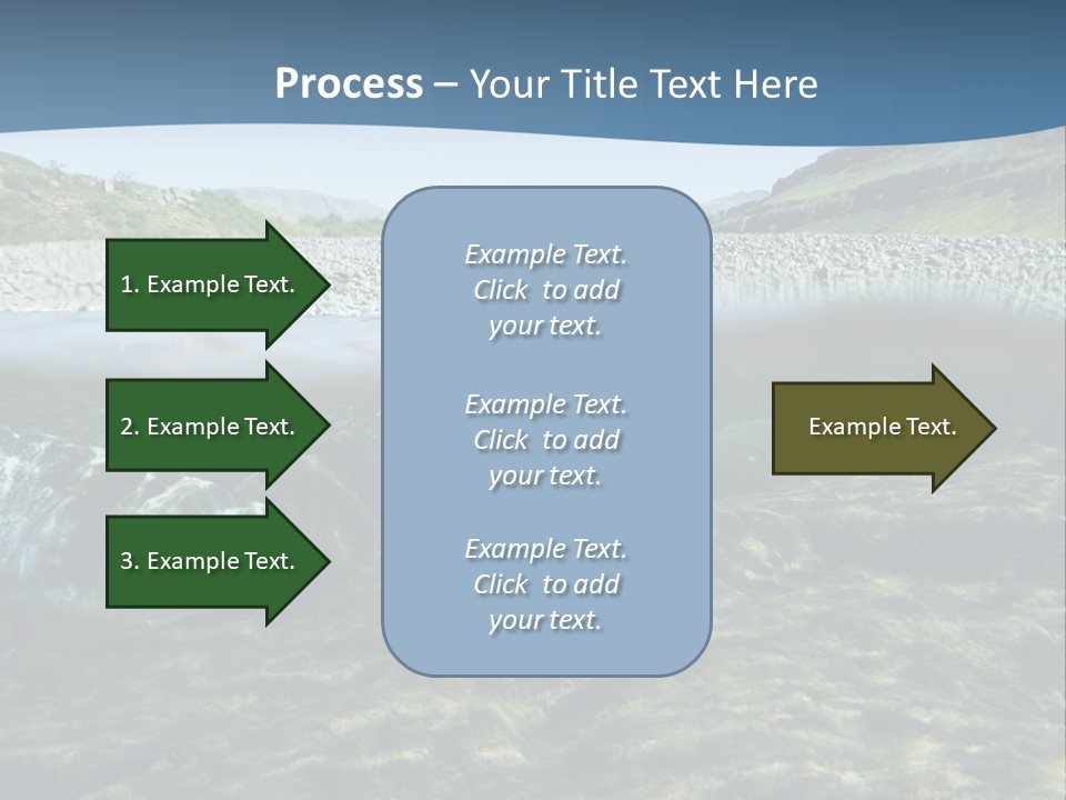 Unique Shot Of A Fishing River Underwater And Landscape Above PowerPoint Template