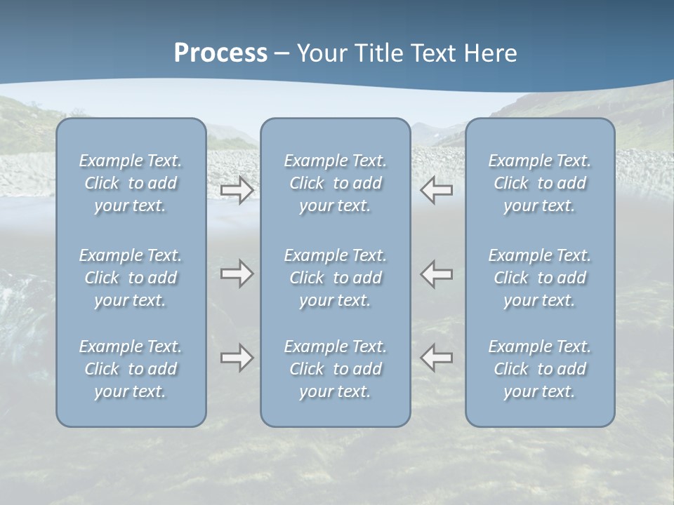 Unique Shot Of A Fishing River Underwater And Landscape Above PowerPoint Template